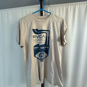 RVCA Tan and Blue Short Sleeve Tee